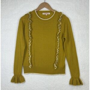 All About You By Deepika Padukone Women's Ruffle Sweater Camel Color Small Soft